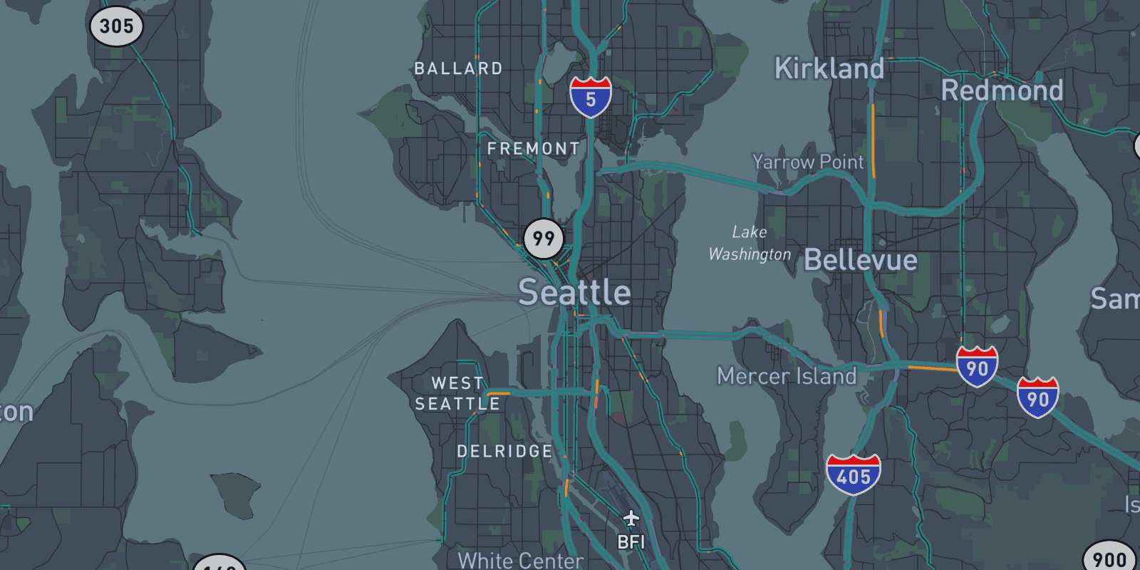 Map of Seattle, WA