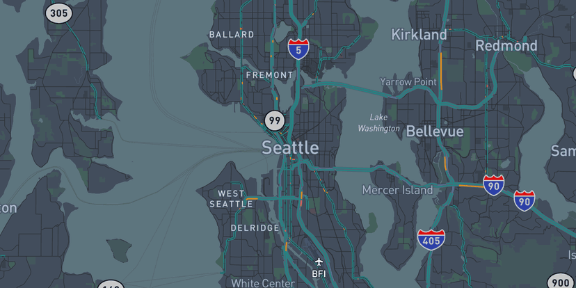 Map of Seattle, WA (206 area code)