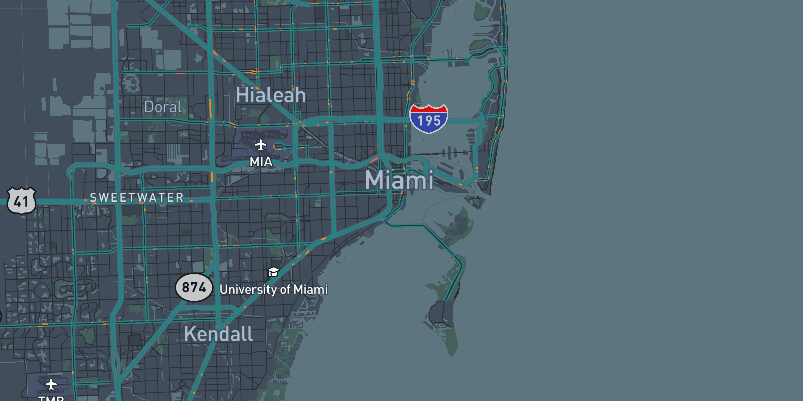 Map of Miami, FL