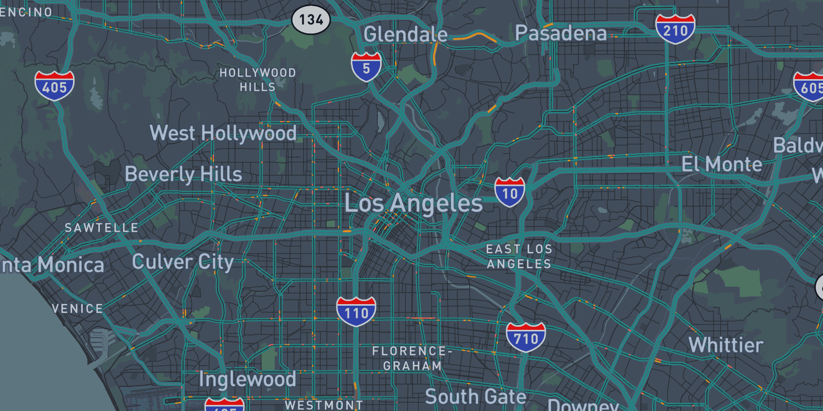 Map of Los Angeles, CA