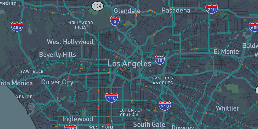 Map of Los Angeles, CA (310 area code)