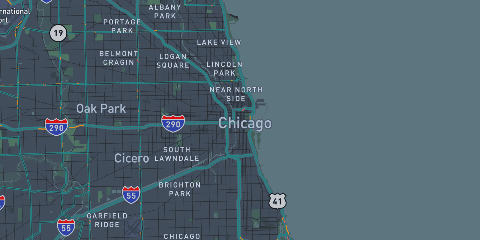 Map of Chicago, IL