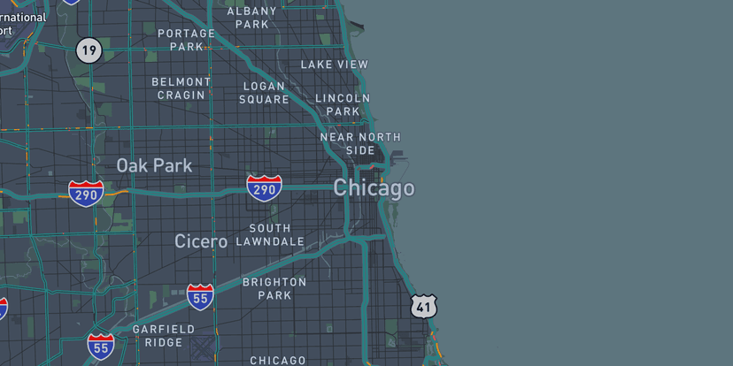 Map of Chicago, IL (312 area code)