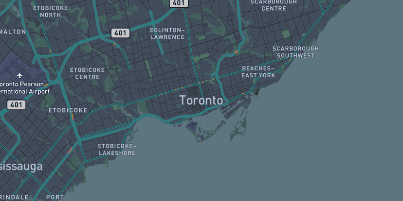 Map of Toronto, ON (416 area code)
