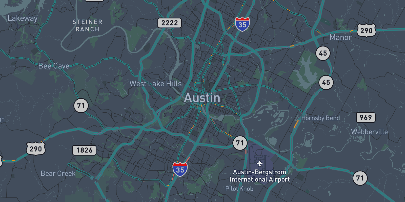 Map of Austin, TX